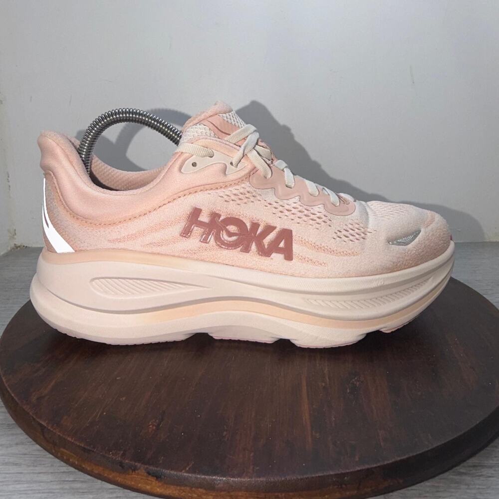 Hoka One One Bondi 9 Shoes Women 9.5 Pink Running Sneakers 1162012 RLTT Road Gym